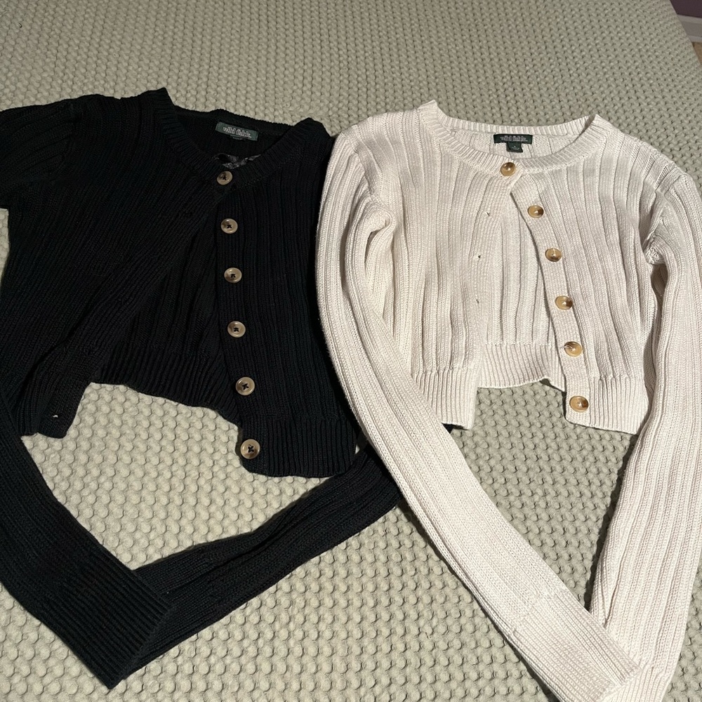Wild Fable Black and Cream Cardigans